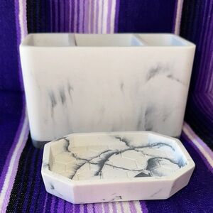 Marble Design Bathroom Accessory Set